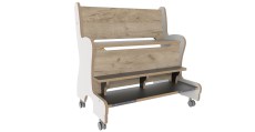 Hoogzit bank L80 cm wit grey craft oak Tangara Groothandel voor de Kinderopvang Kinderdagverblijfinrichting